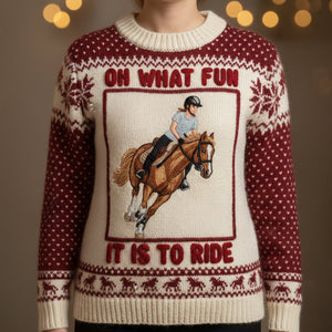 Custom Photo Christmas Gifts For Horse Riding Lovers Ugly Sweater 02natn161025
