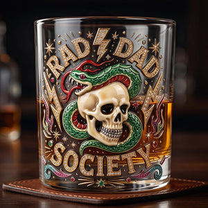 Bold Badass Dad Round Glass - Personalized Gift For Dads 06TYDT080526 - Glass - GoDuckee