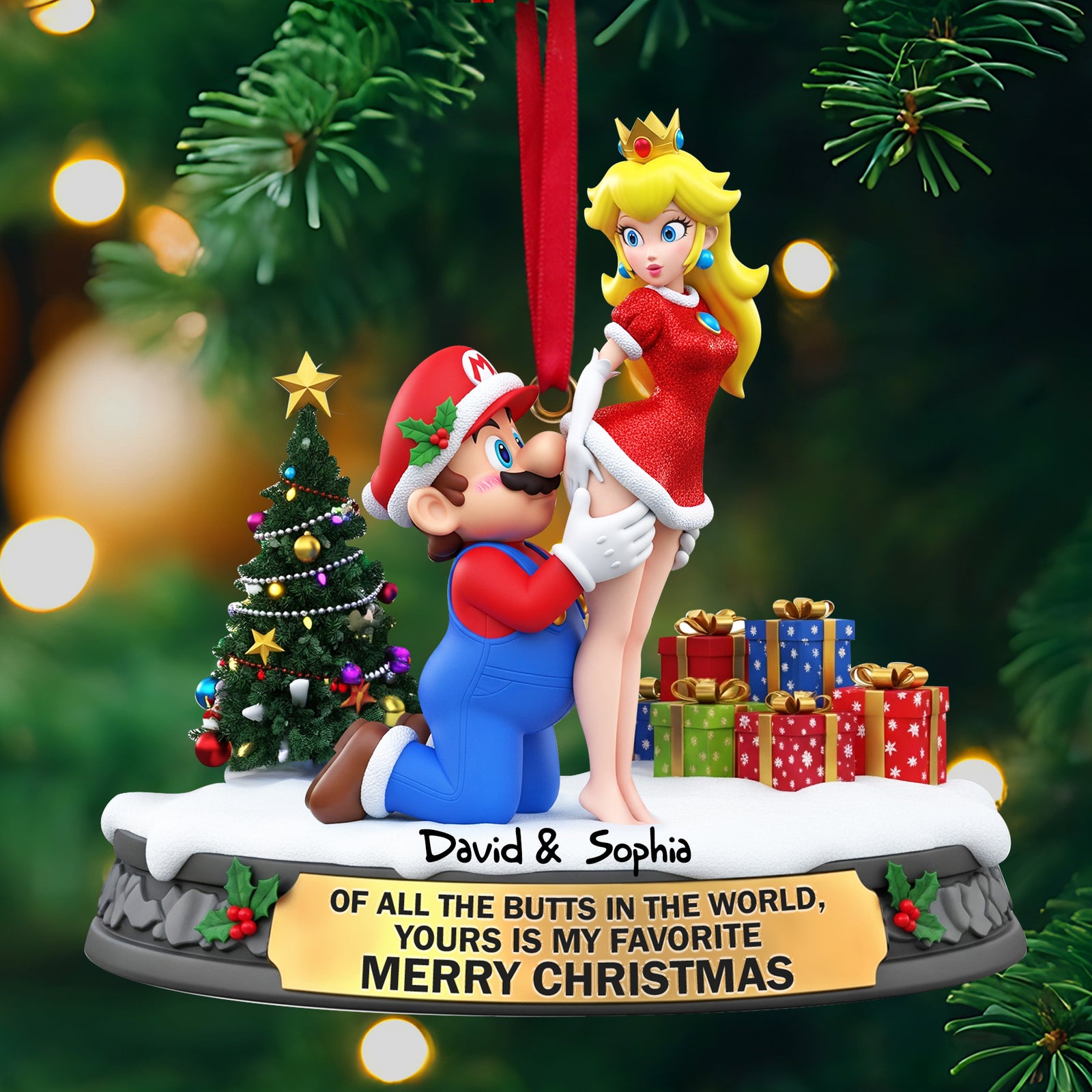 Cheeky Plumber Couple Ornament - Personalized Gifts For Couple 05ohlu150925