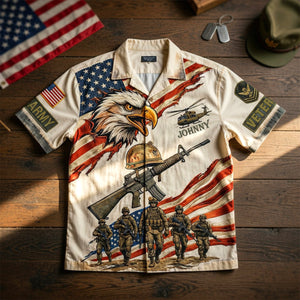 Veteran Pride Patriotic Hawaiian Shirt - Personalized Gifts For Veteran 01PADH070426