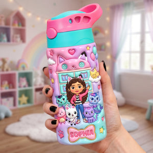 Cute Kitty Kids 12oz Colorful Tumbler - Personalized Gifts For Kid 03tyta240726