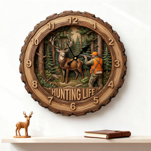 Personalized Gifts For Hunters Acrylic Hanging Wall Clock 03HUTN231225