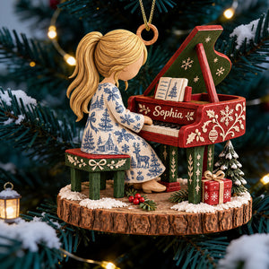 Pianist Girl Christmas Ornament - Personalized Gifts For Piano Lovers 04padt120926-Homacus