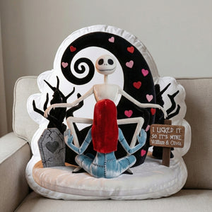 Cheeky Skeleton Couple Pillow  - Personalized Gifts For Couple 01tglu181225