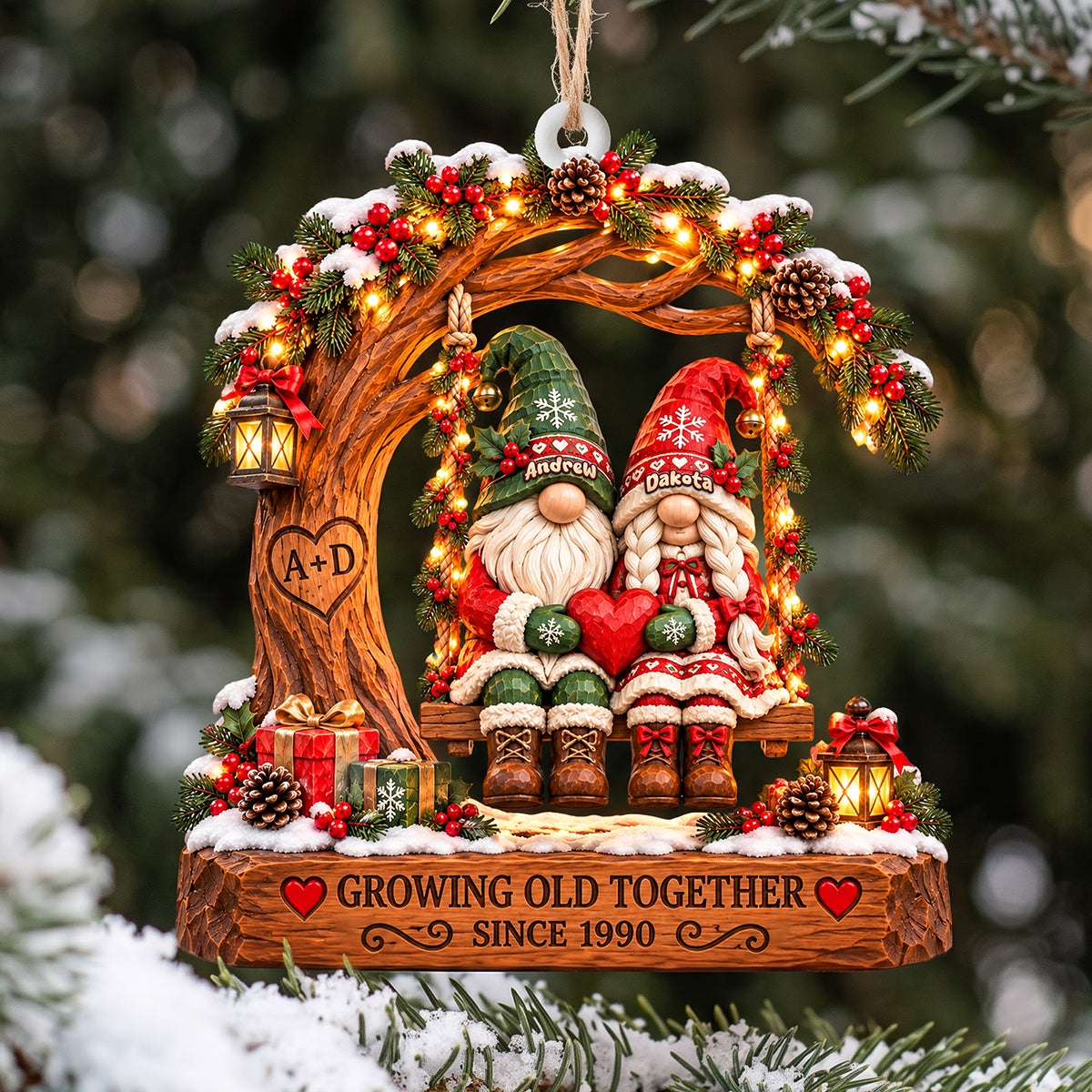 Forever Together Old Couple Ornament - Personalized Christmas Gifts For Couple 06tyta061026