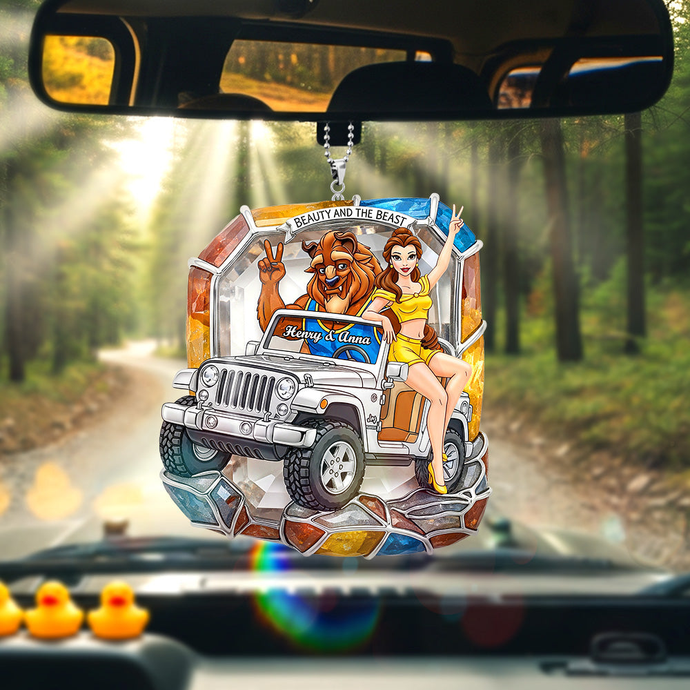 Adventurous Off-Road Couple Car Hanging Ornament, Personalized Christmas Gifts For Off-road Couple 03QHMG250725