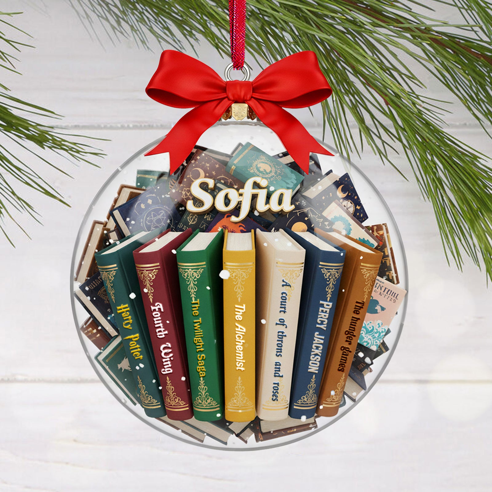 Bookmas Acrylic Ornament, Personalized Gifts For Book Lovers 09hymg151125
