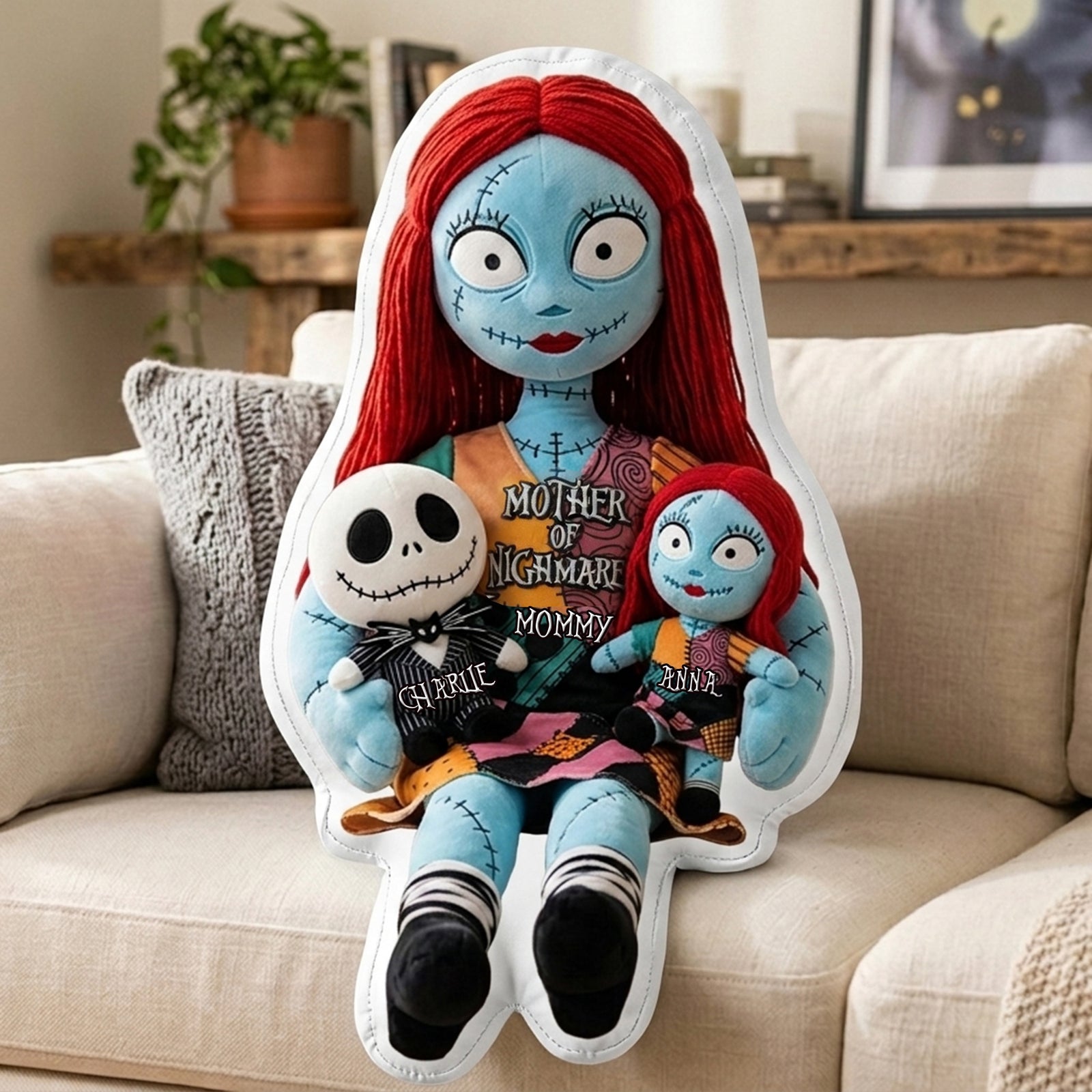 Mom & Little Spooky Shaped Pillow - Personalized Gift For Mom 05OHLU090326