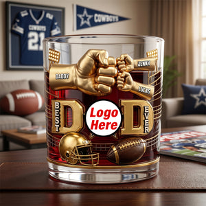 American Sport Dad Round Glass - Personalized Gifts For Dad 03natn190526