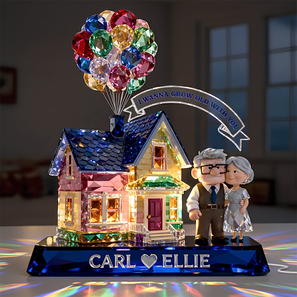Old Couple Light Box - Personalized Gifts For Couple Custom Shape Acrylic Light Box 06TODT271225