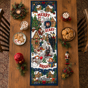 Merry Scary Christmas Quilted Table Runner Personalized Gifts 03PADH130826
