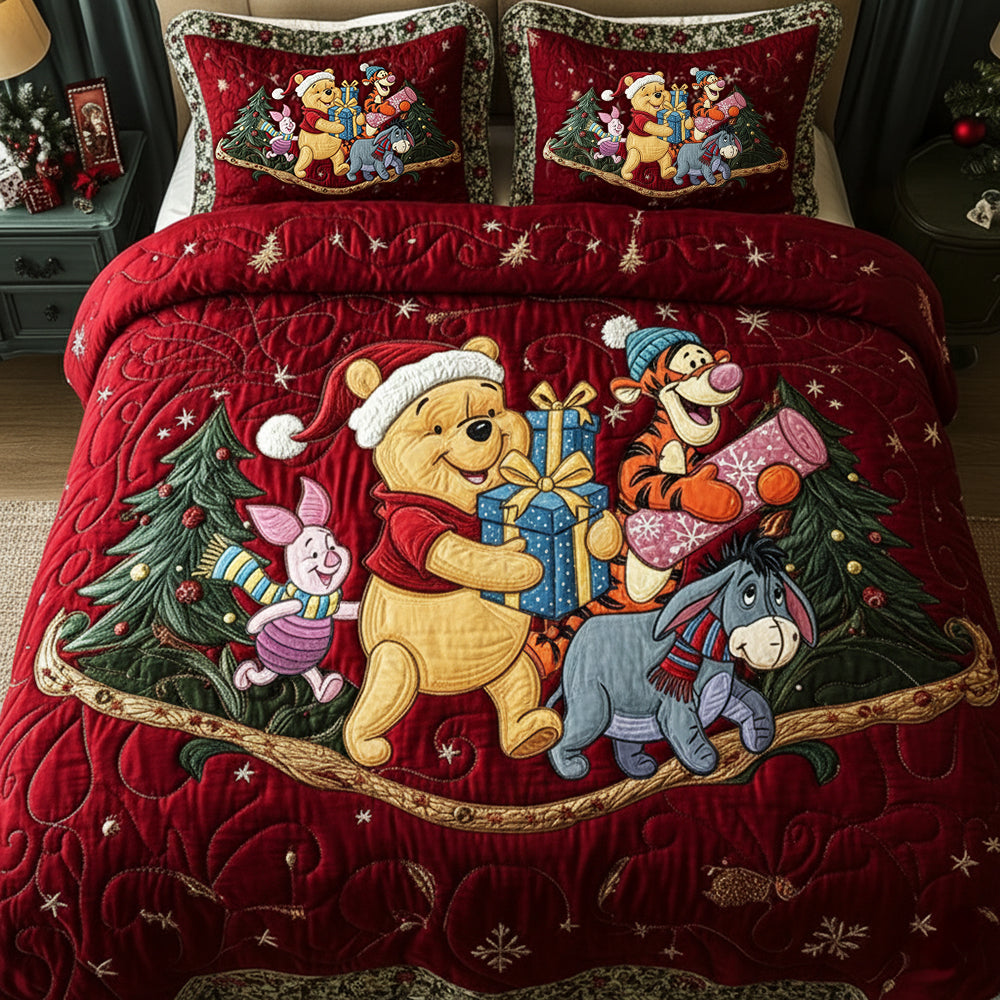 Christmas Quilt Bedding Set Gifts For Friends 02NADT060925