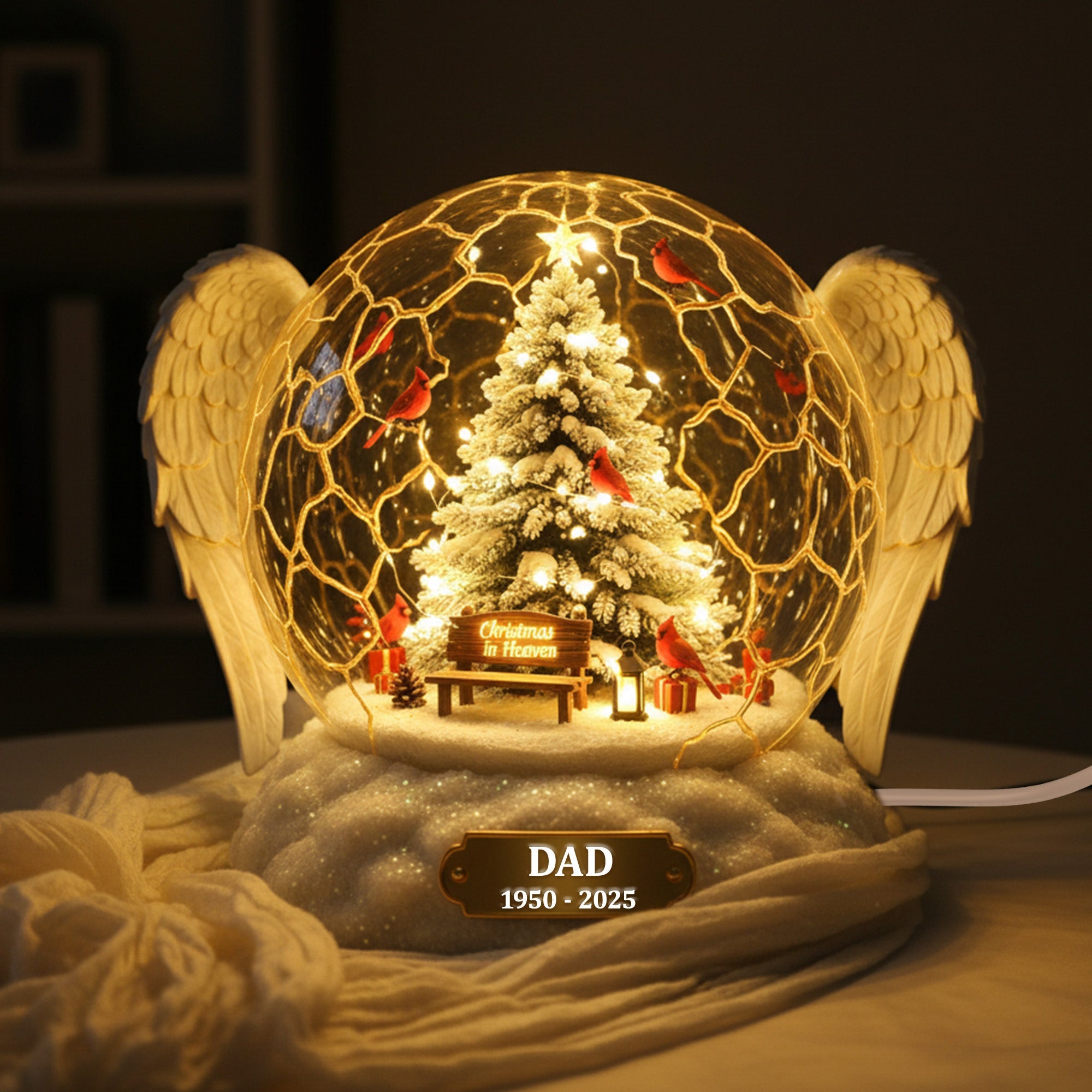 Personalized Cardinal Memorial Custom Shape Acrylic Light Box – Heaven Christmas Gift For Family 04tomg051125