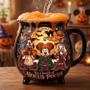 Macabre Spell Sisters Ceramic Cauldron Mug - Personalized Gifts 02palu180826