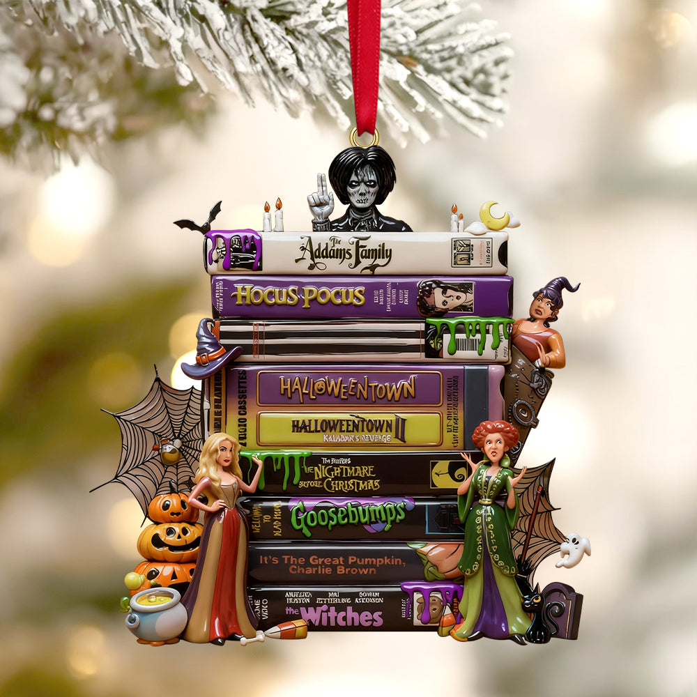 Horror Witch Tape Stack Ornament, Personalized Gifts For Horror Fans 03qhtn161025