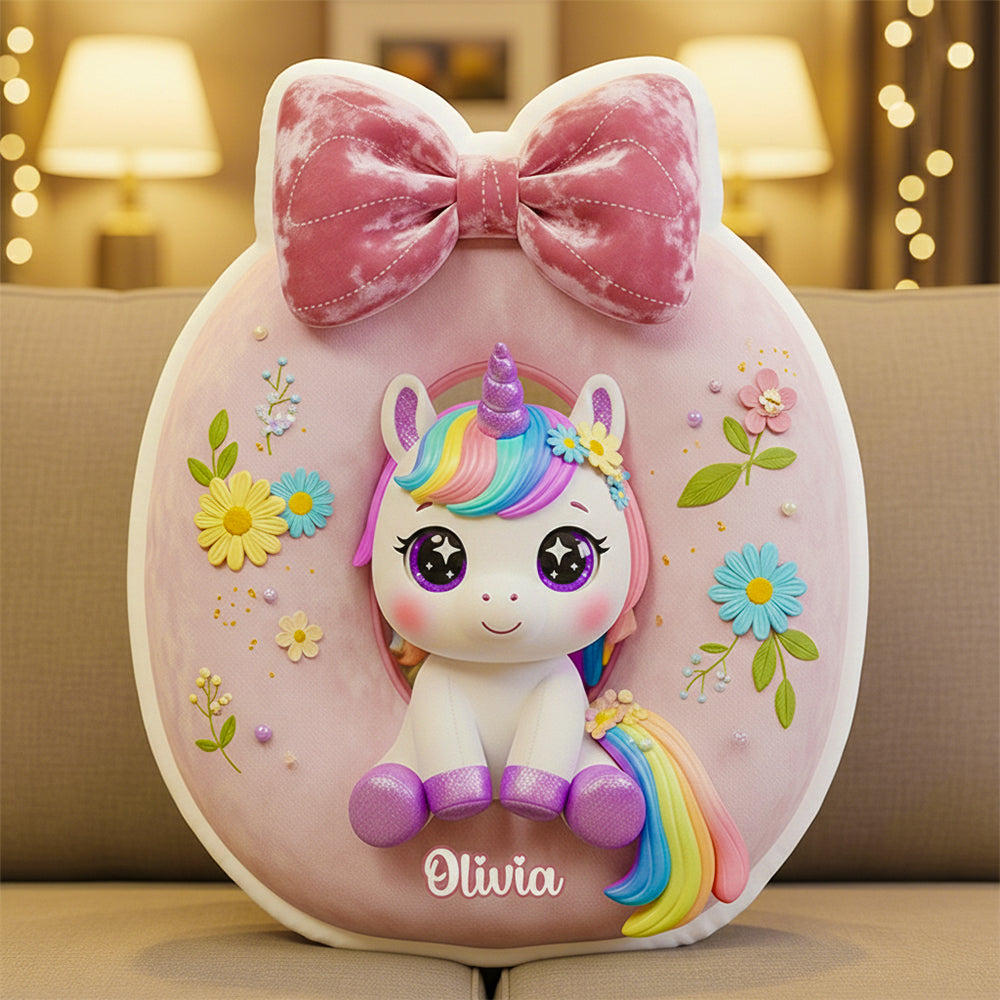 Unicorn Custom Shape Pillow Personalized Gifts For Kid 05PGDT171125