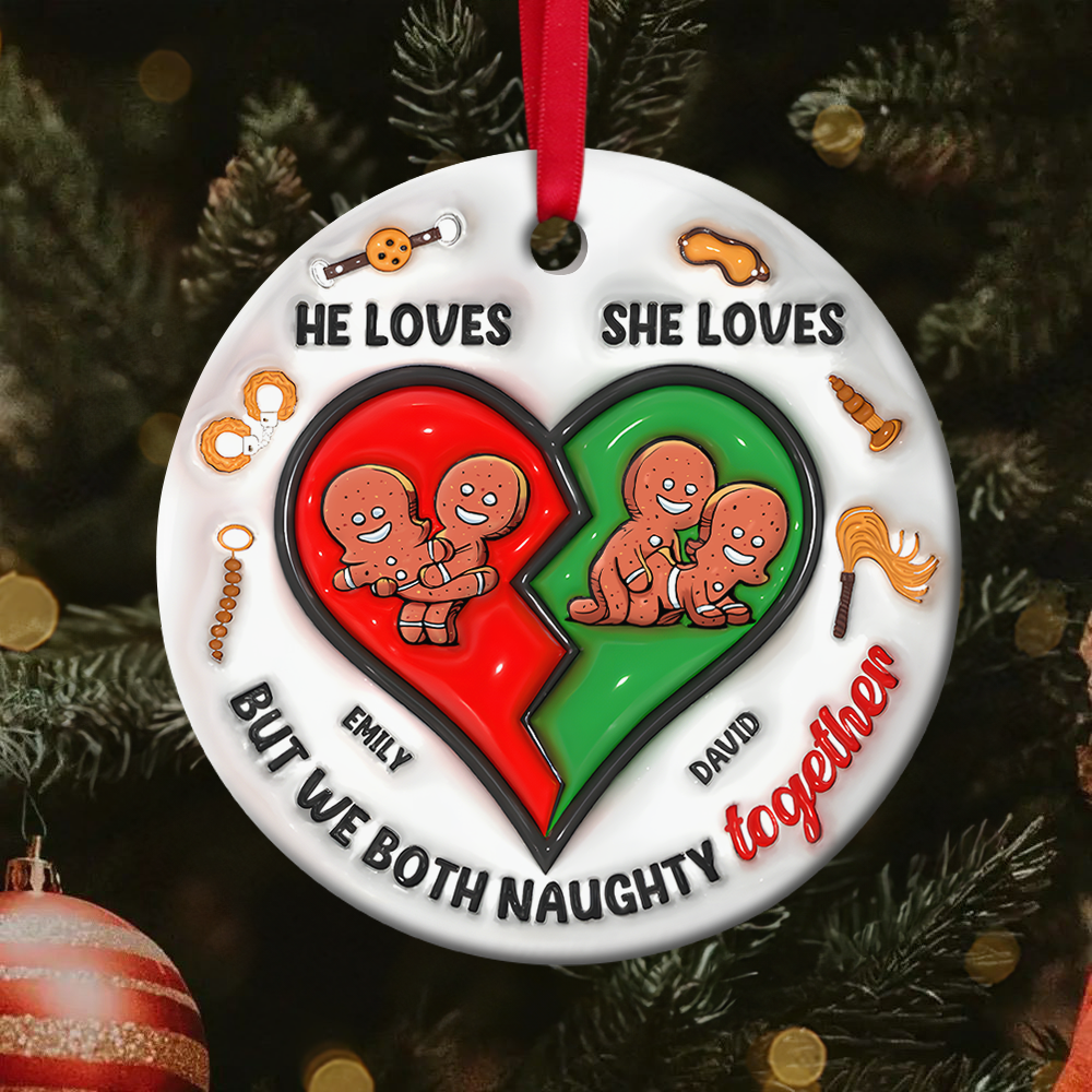 Personalized Gifts For Couple Ornament Cute Inflated Effect 01ohpu221024 - Ornament - GoDuckee