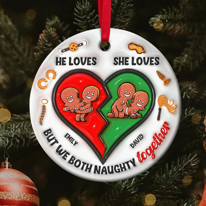 Personalized Gifts For Couple Ornament Cute Inflated Effect 01ohpu221024 - Ornament - GoDuckee