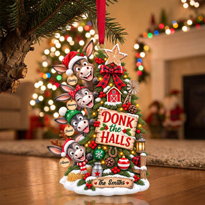 Clumsy Donkey Christmas Tree Ornament, Personalized Gifts For Family 04QHTN040926