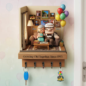 Growing Old Couple Acrylic Key Hanger - Personalized Gifts For Couple 01nata151225