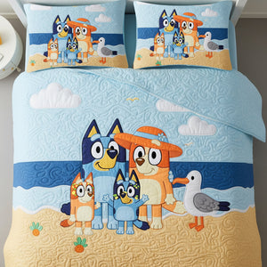 Family At Beach Quilt Bed Set - Gifts For Movie Fan 04QHLU170725