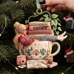 Just A Girl Lost In Books Ornament - Personalized Gifts For Book Lovers 05TTTA180926-Homacus