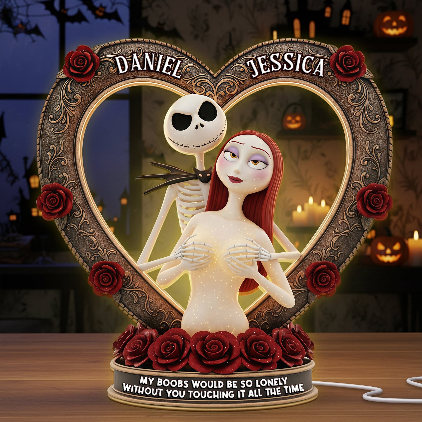 Spooky Couple Light Box -  Personalized Gifts For Couple Christmas Acrylic Light Box 03OHLU031125