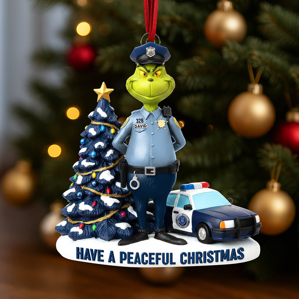 Badass Police Christmas Ornament, Personalized Gifts For Police Officer 03qhqn120925