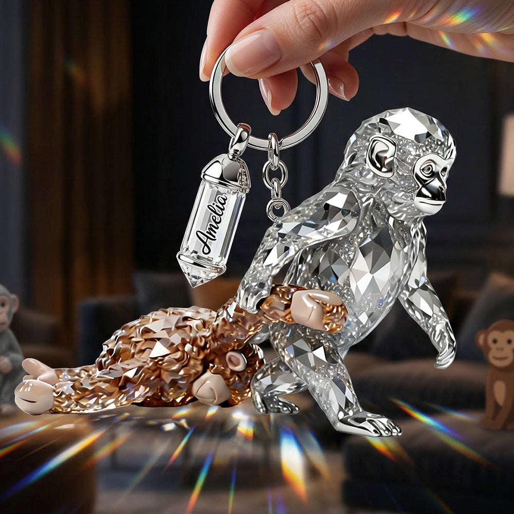 Monkey Punch Viral Acrylic Tag Keychain - Personalized Gifts For Monkey Lovers 04tgdt060326