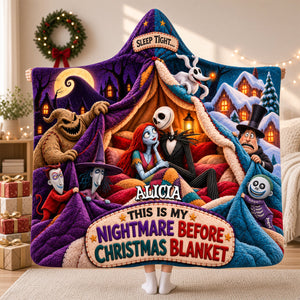 Sleep Tight! Spooky Naughty Night Blanket - Personalized Christmas Gifts 05hadh211026