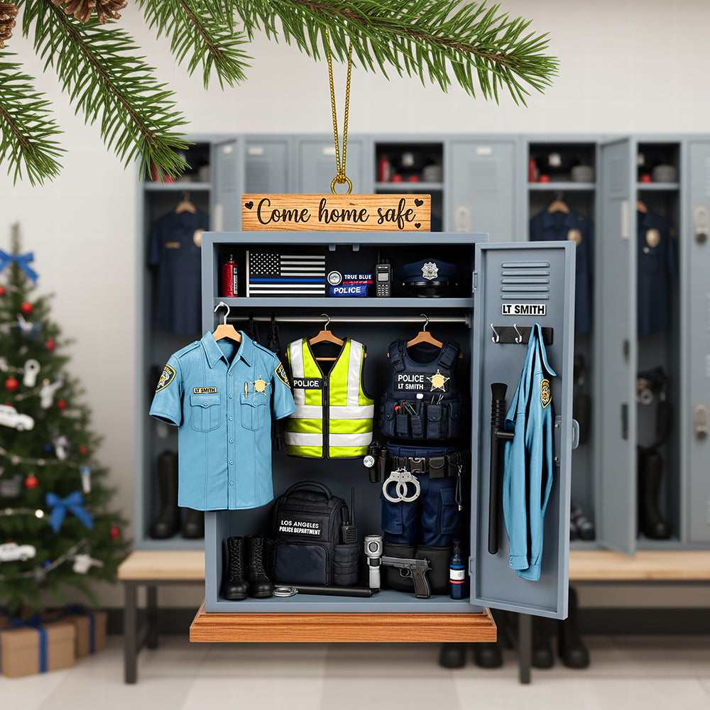 Police Locker Acrylic Ornament - Personalized Christmas Gifts For Officers 06qhqn040925