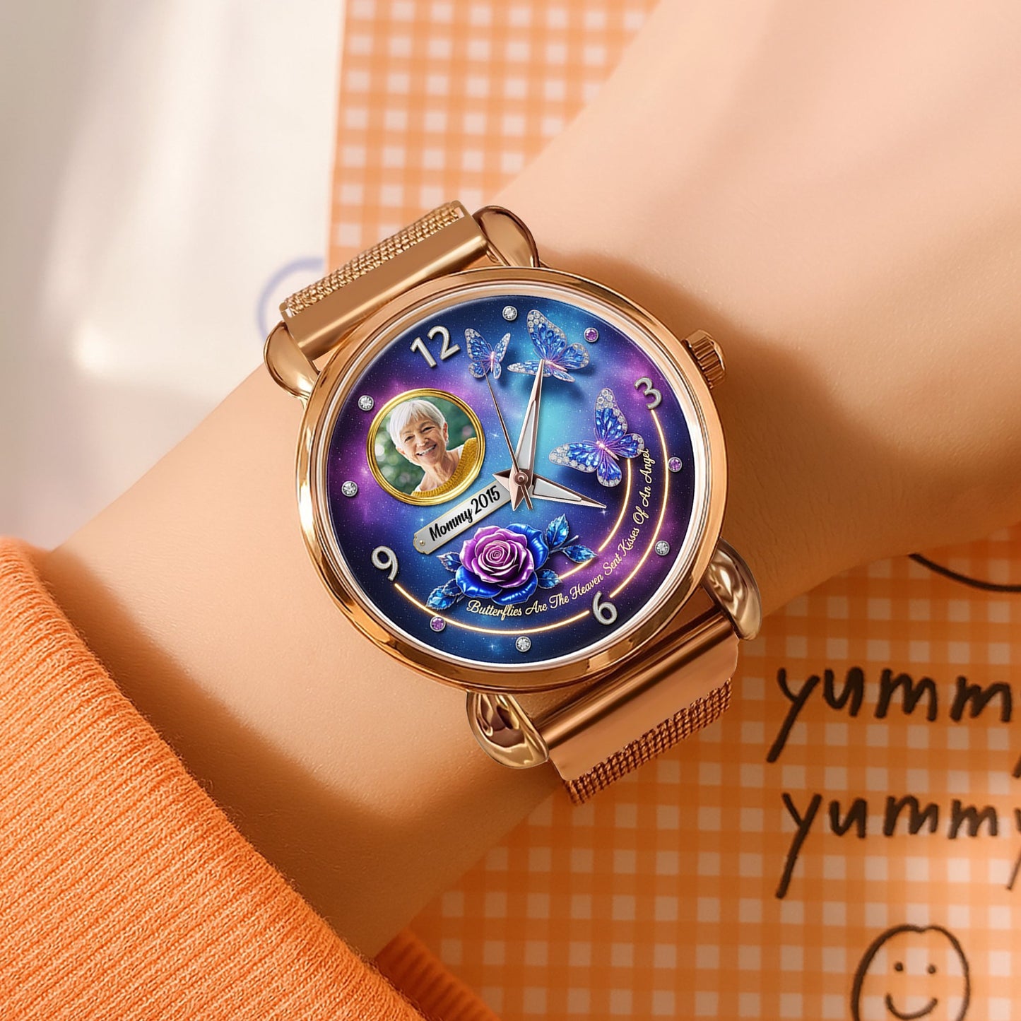 Custom Photo Heaven Angel Mesh Strap Quartz Watch Christmas Memorial Gifts 03hutn290725