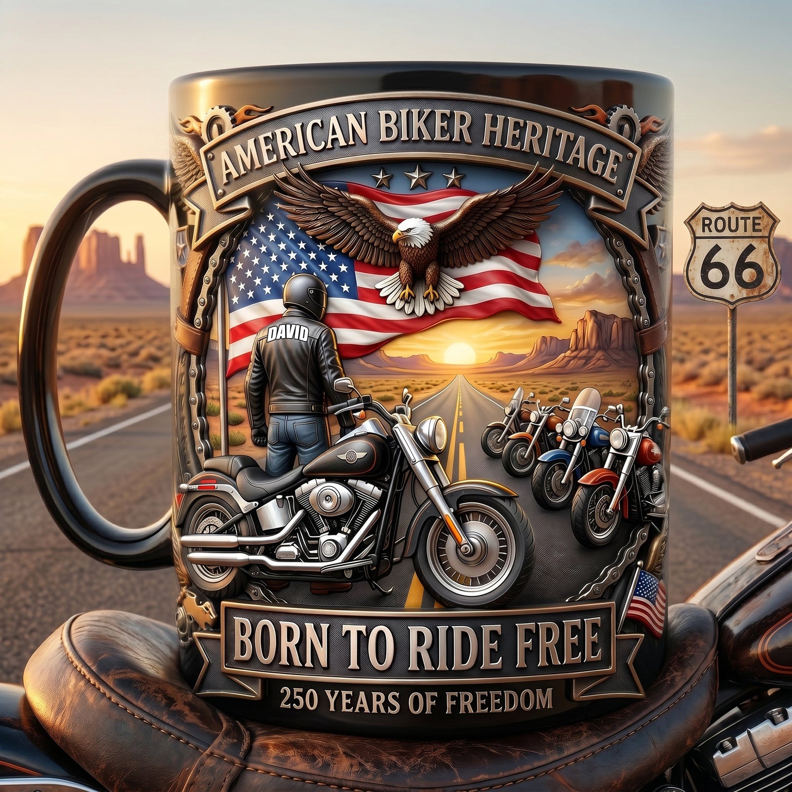 American Biker Heritage Coffee Mug - Personalized Gifts For Motorcycle Lovers 04tylu250626