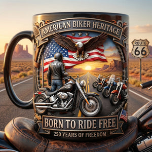 American Biker Heritage Coffee Mug - Personalized Gifts For Motorcycle Lovers 04tylu250626