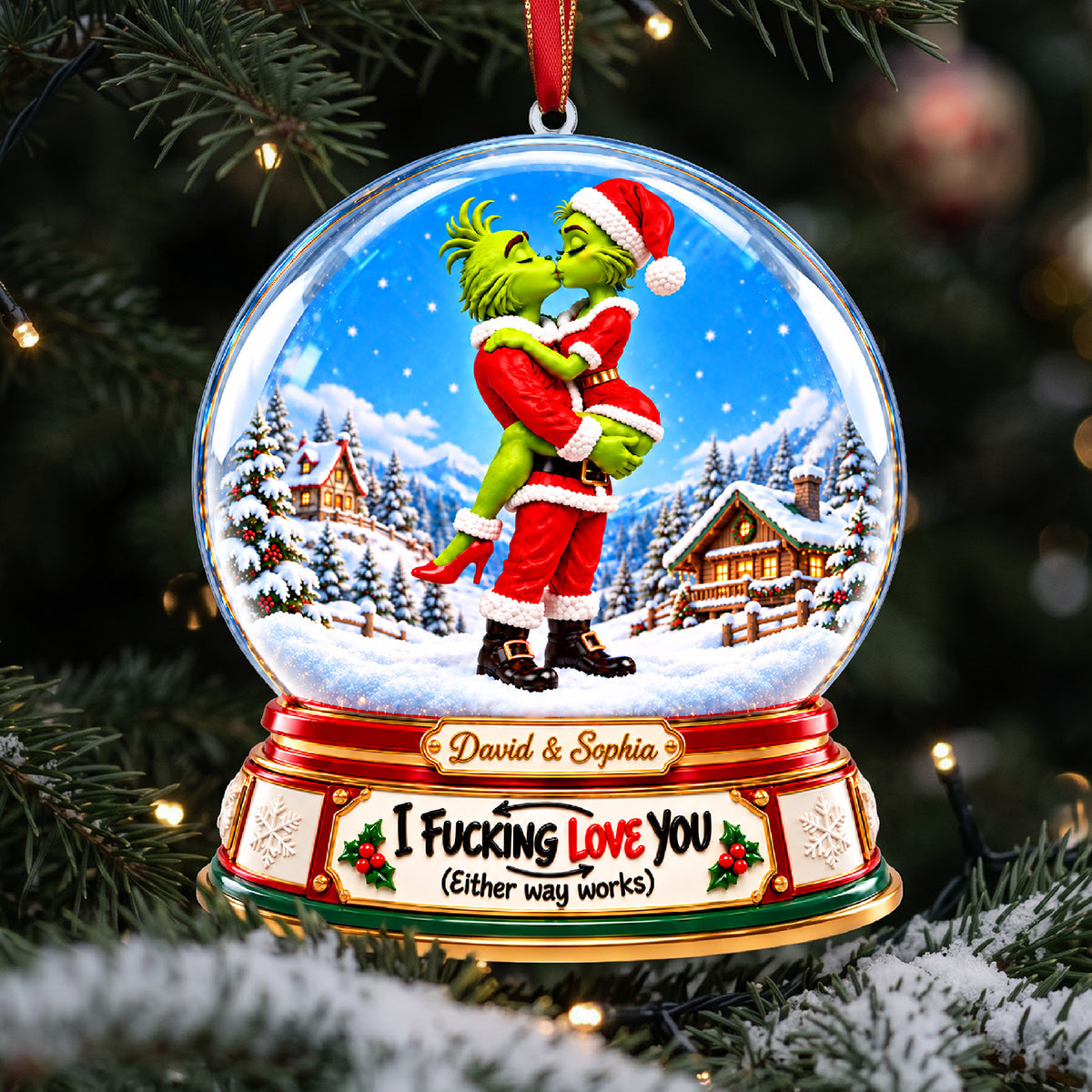 Furry Naughty Couple Ornament - Personalized Christmas Gifts For Couples 05tyta161026