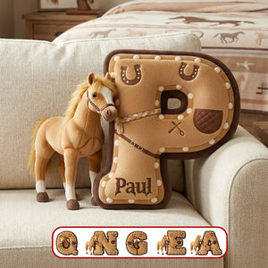 Horse Alphabet Initial Letter Shaped Pillow - Personalized Gifts For Horse Lovers 03kimg151225-Homacus
