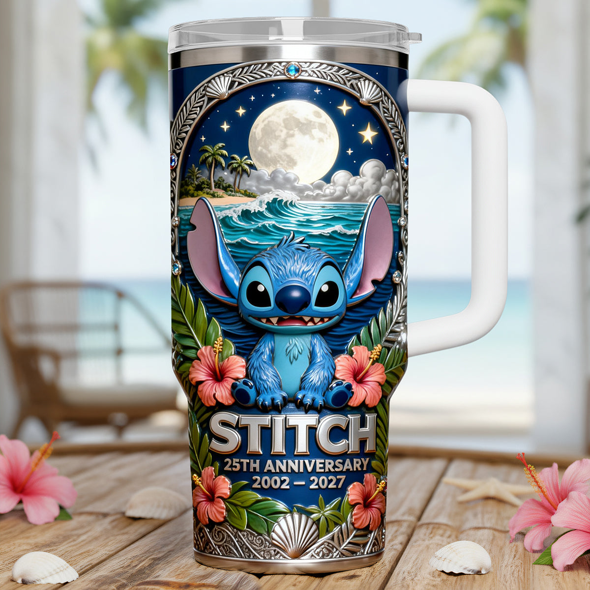 25th Anniversary Space Creature 40oz Tumbler - Personalized Anniversary Gift 03NATA090326