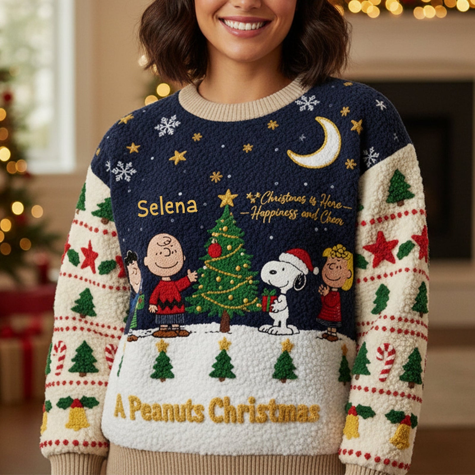 Happy Christmas Together Ugly Sweater - Personalized Gifts For Cartoon Lovers 08TOLU221025