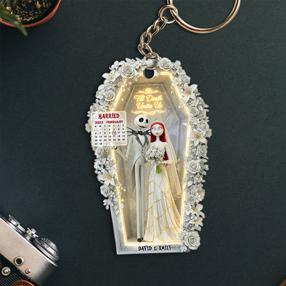 Horror Wedding Couple Keychain - Personalized Gifts For Couple 05ohpu270625-Homacus