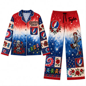 Eclectic Grateful Dead Pajama Set, Personalized Gifts For Music Lovers 01qhqn270826
