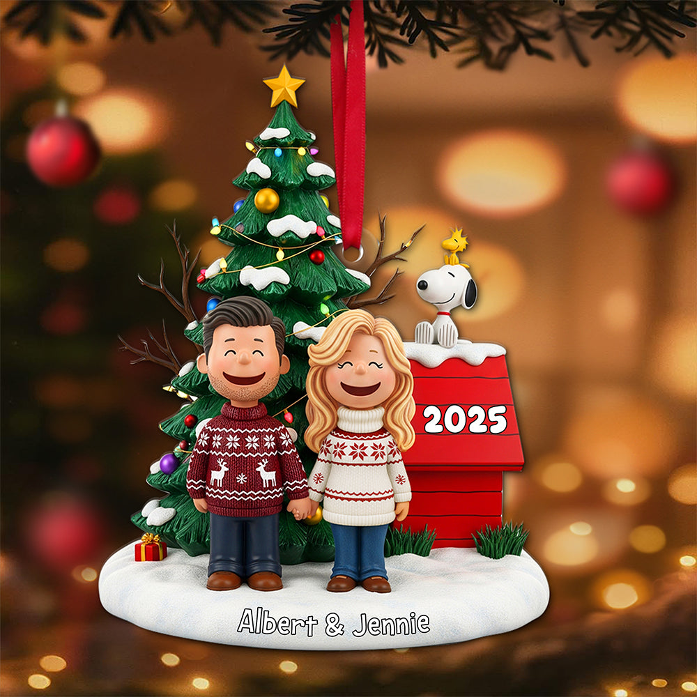 Hand in Hand Couple Christmas Ornament - Personalized Custom Photo Gift For Couple 05NALU180825
