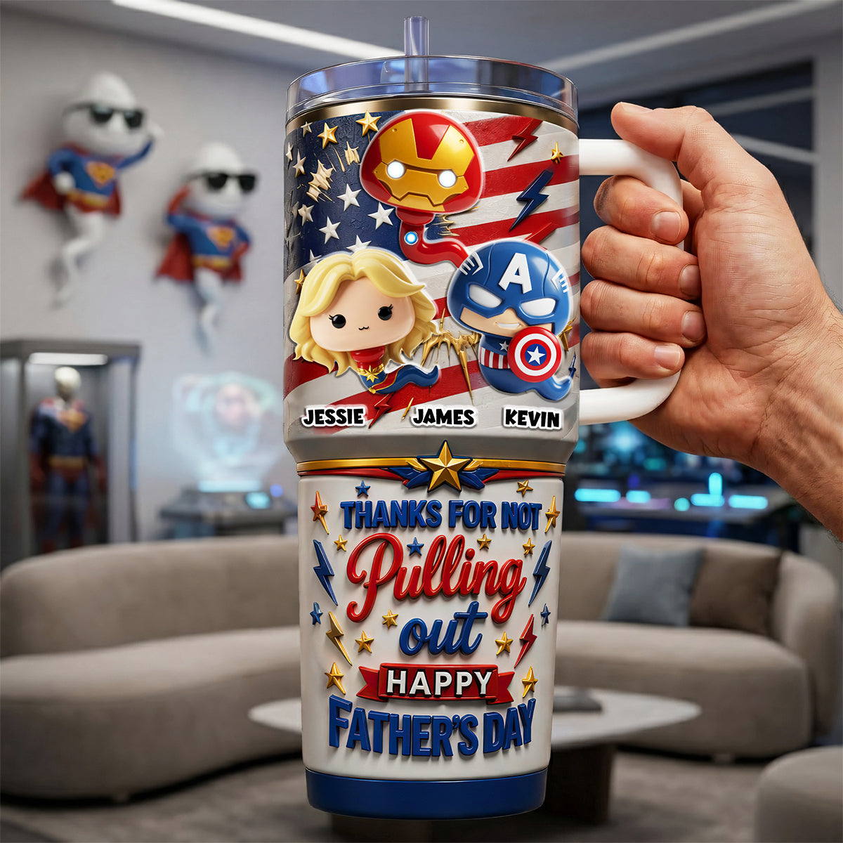 Funny Hero Sperm Tumbler - Personalized Gifts For Dad 04huta090526