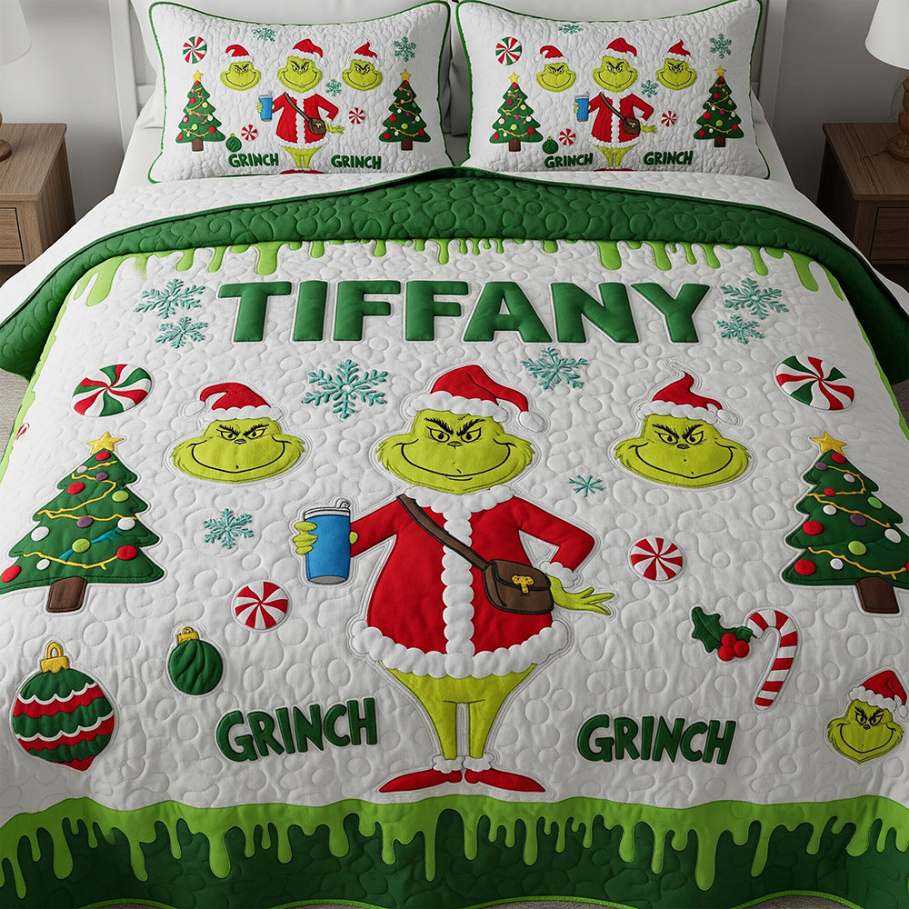 Funny Holiday Quilt Bed Set - Personalized Christmas Gifts For Movie Lovers 04ohqn080825