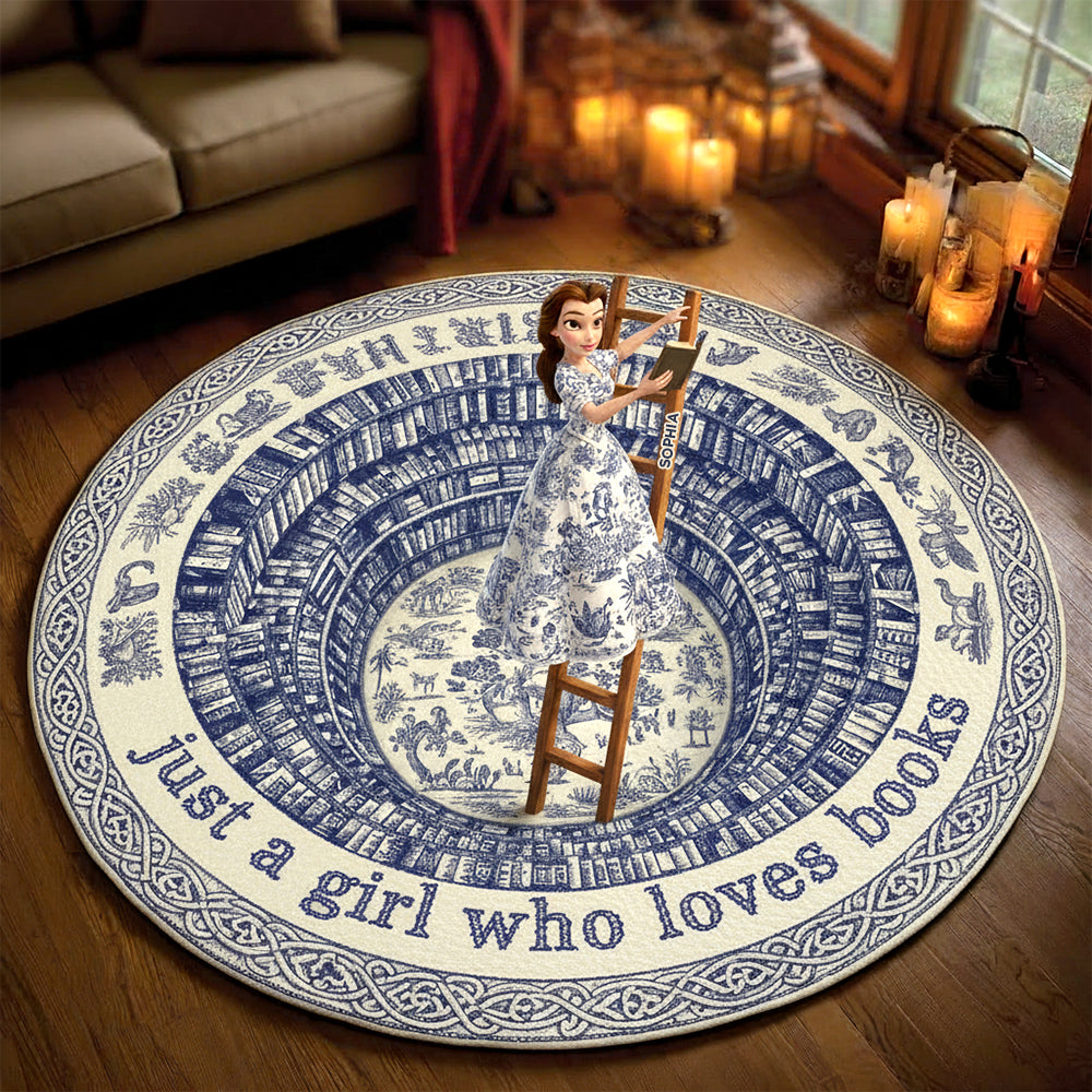 Personalized Christmas Gifts For Book Lovers Quilted Round Mat 03tgtn021025