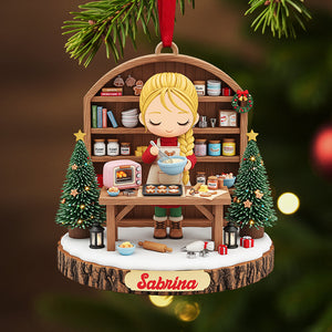 Sweet Baking Girl Acrylic Ornament - Personalized Gifts For Bakers 02PGTA241125