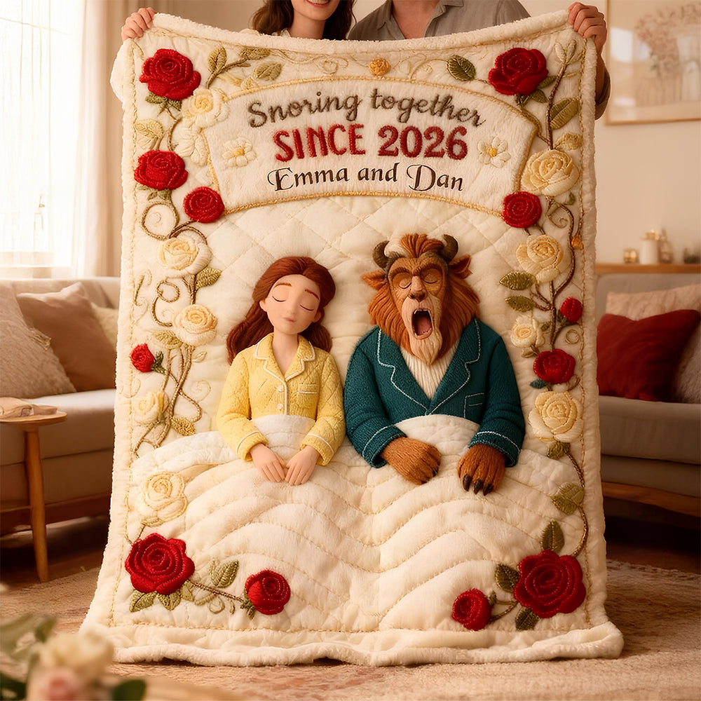 Snoring Together Blanket - Personalized Gifts For Couple 03todt210126