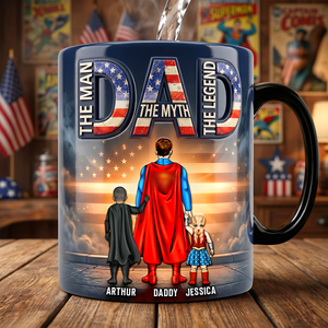 Powerful Dad & His Little Ones Magic Coffee Mug - Personalized Gifts For Dads 02NADH230426