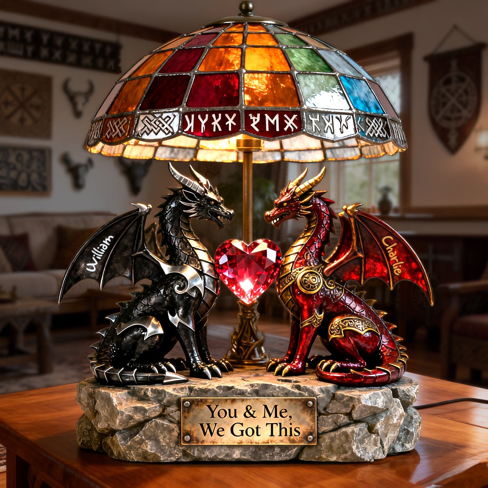 Viking Couple Light Box Personalized Gifts For Couple  05PGLU070226