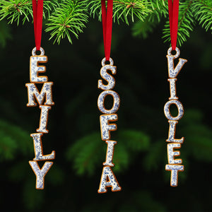 Toile de Jouy Gingerbread Alphabet Acrylic Ornament, Personalized Gifts For Christmas 03pgta251025