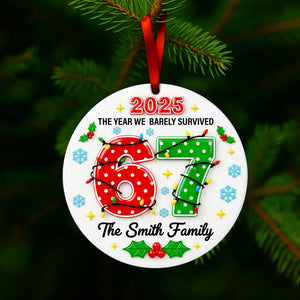 Family Survival Year Ceramic Ornament - Personalized Gift For Family 02HULU191125